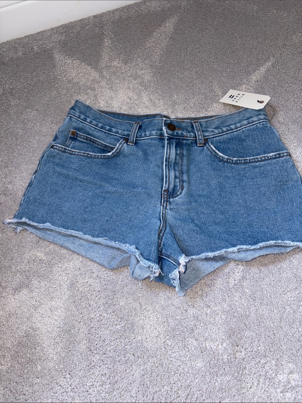 High-Rise Blue Denim Cutoff Shorts from billabong